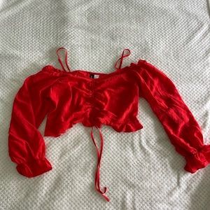 Red DIVIDED crop top